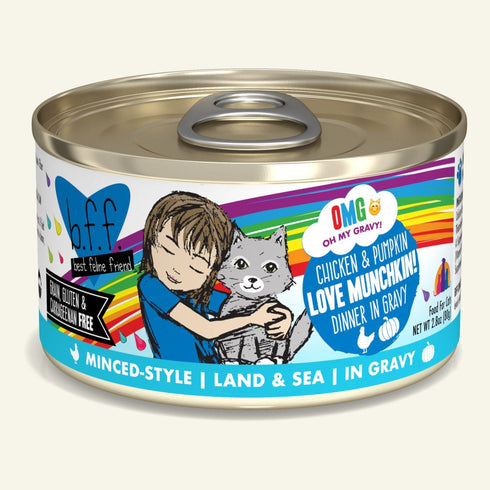 BFF OMG Chicken & Pumpkin Love Munchkin! Dinner in Gravy Cat Food 2.8oz - Poudre Pet and Feed Supply